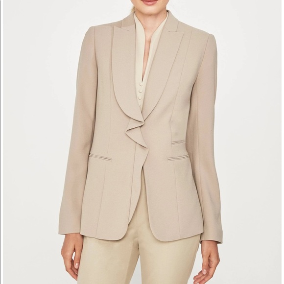 NWOT! Elie Tahari Siyah Ruffled Lapel Blazer - Picture 8 of 8